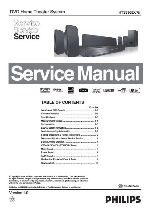 philips hts 3365 x service manual