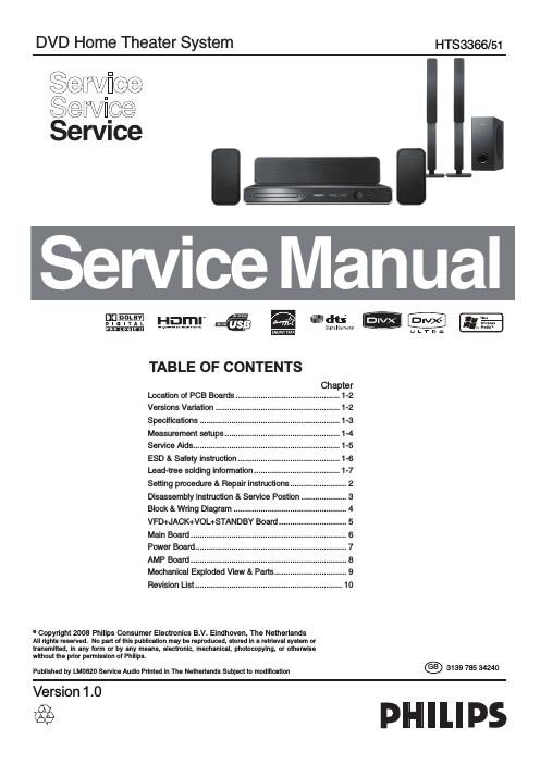 philips hts 3366 service manual