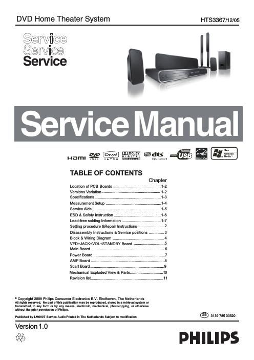 philips hts 3367 service manual