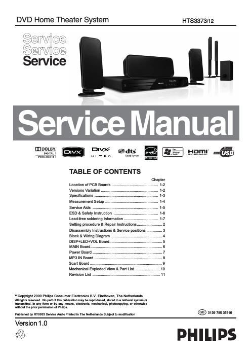 philips hts 3373 service manual