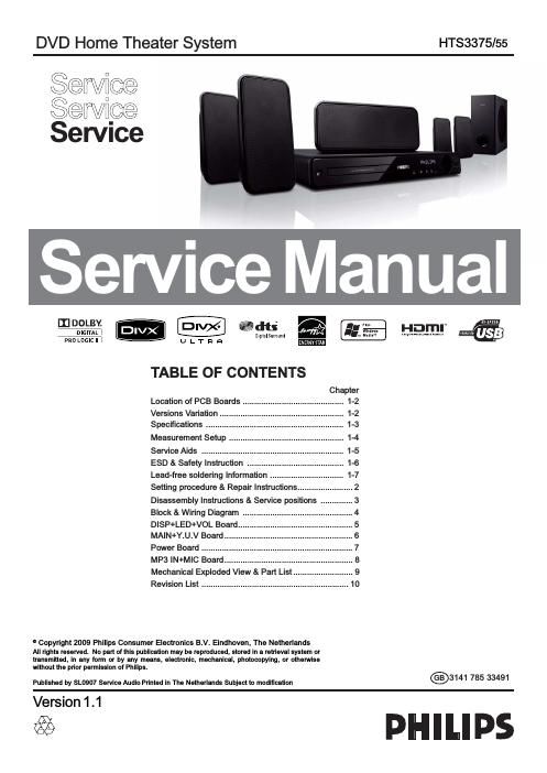 philips hts 3375 service manual