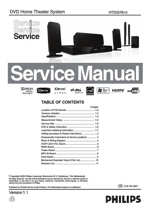 philips hts 3376 service manual