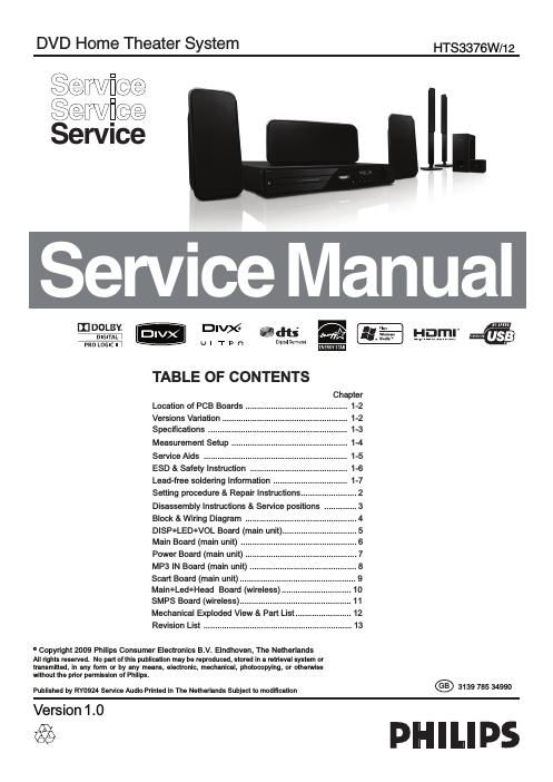 philips hts 3376 w service manual