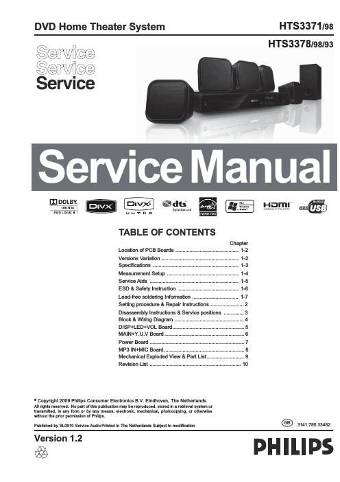 philips hts 3378 service manual