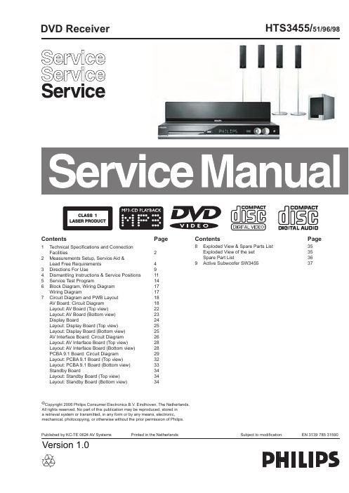 philips hts 3455 service manual