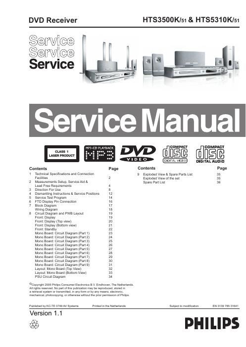 philips hts 3500 k service manual