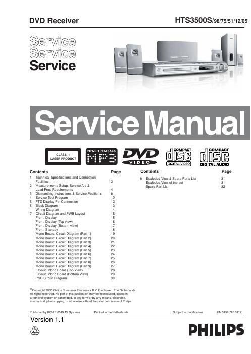 philips hts 3500 s service manual