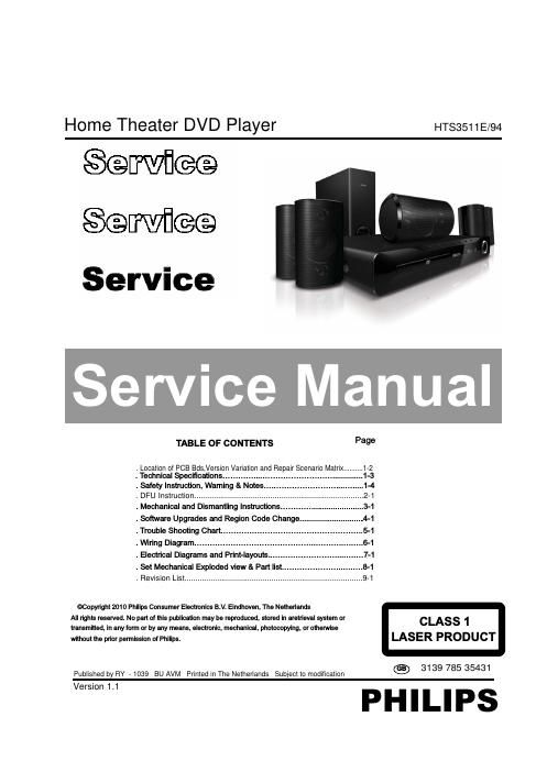 philips hts 3511 e service manual