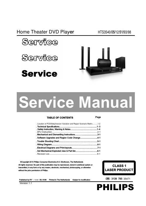 philips hts 3540 service manual