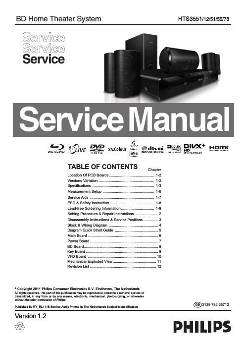 philips hts 3551 service manual