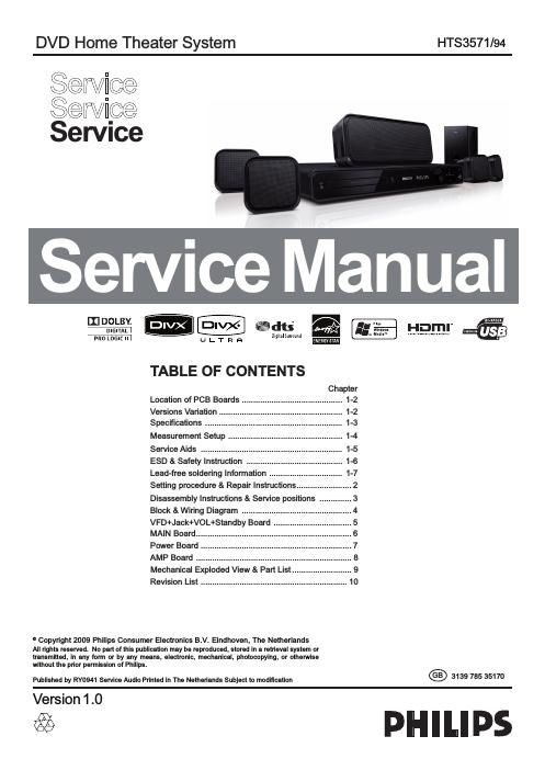 philips hts 3571 service manual