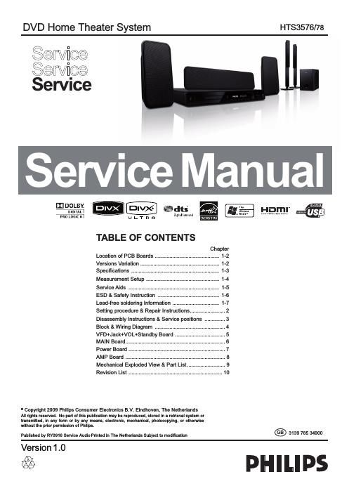 philips hts 3576 service manual