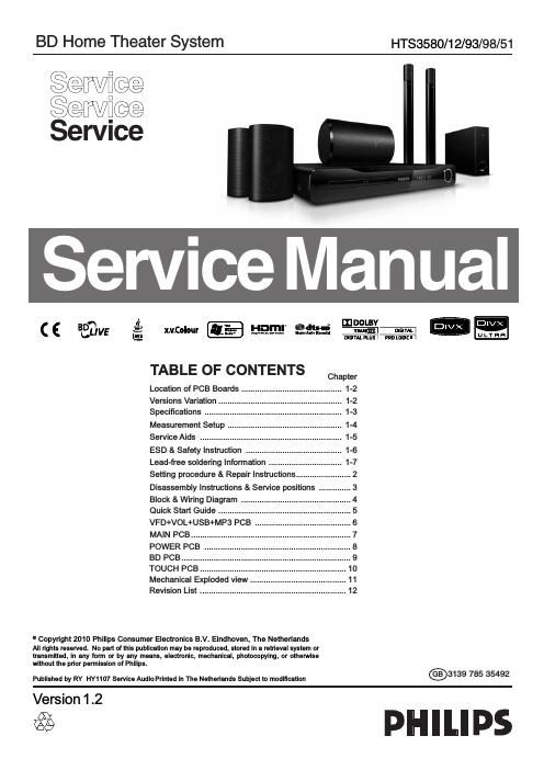 philips hts 3580 service manual
