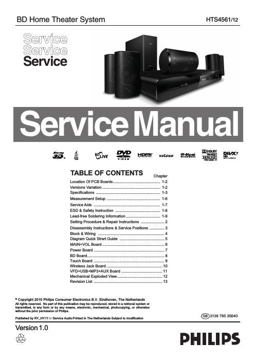 philips hts 4561 service manual
