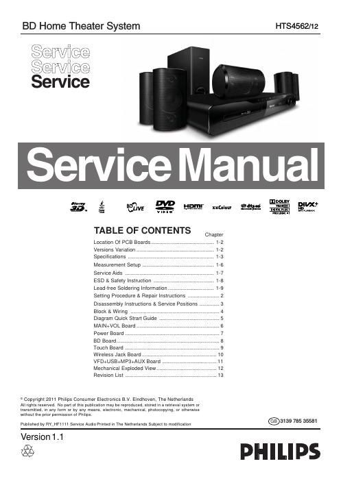 philips hts 4562 service manual