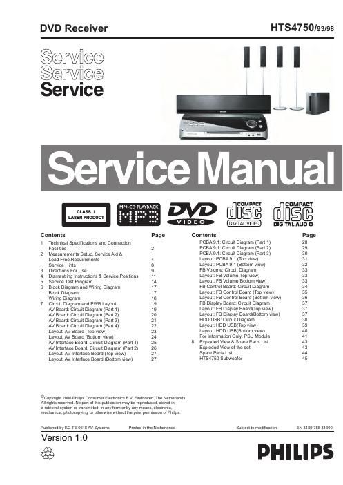 philips hts 4750 service manual