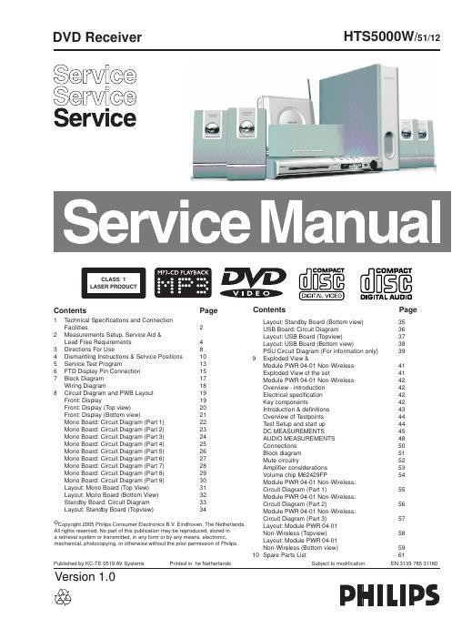 philips hts 5000 w service manual