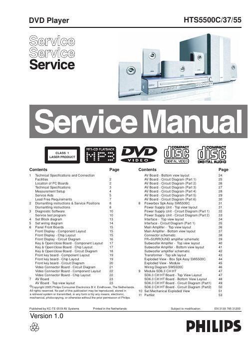 philips hts 5500 c service manual