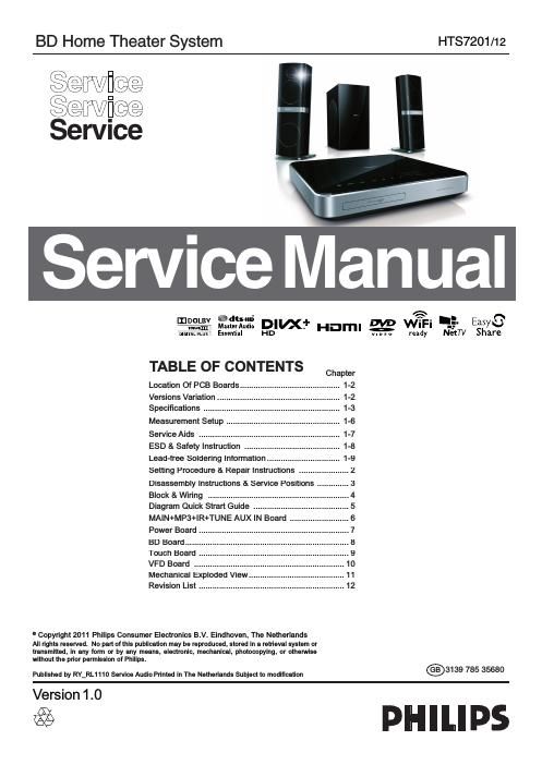 philips hts 7201 service manual