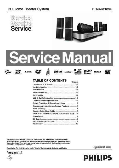 philips hts 8562 service manual