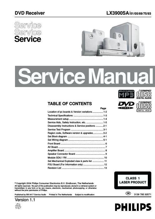 philips lx 3900 sa service manual
