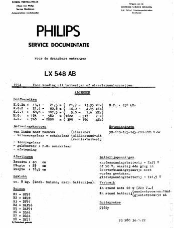philips lx 548 ab service manual