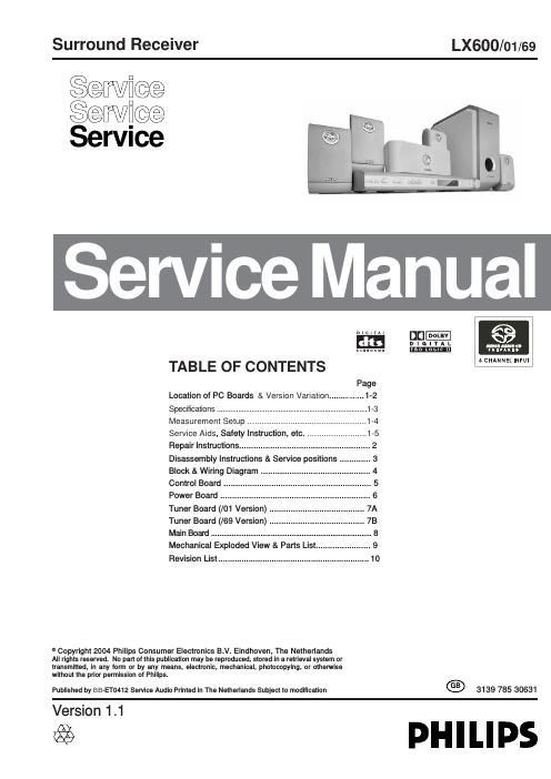 philips lx 600 service manual
