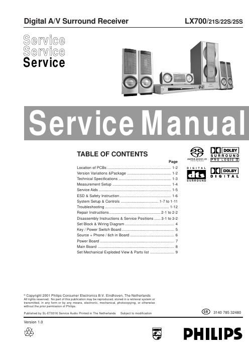 philips lx 700 service manual