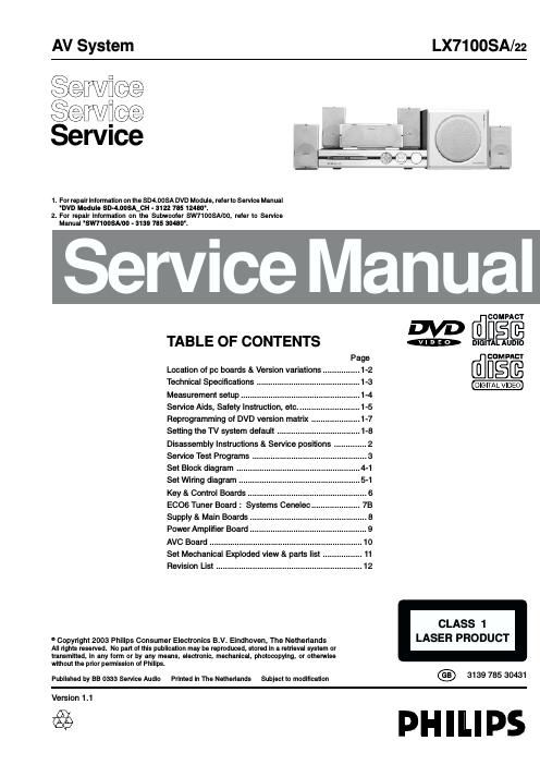 philips lx 7100 sa service manual
