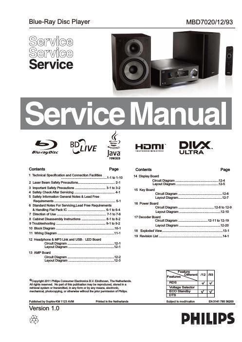 philips mbd 7020 service manual