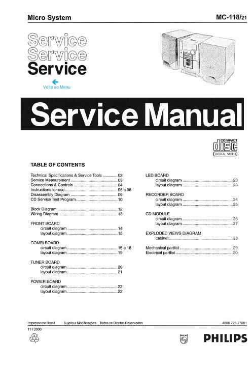 philips mc 118 service manual