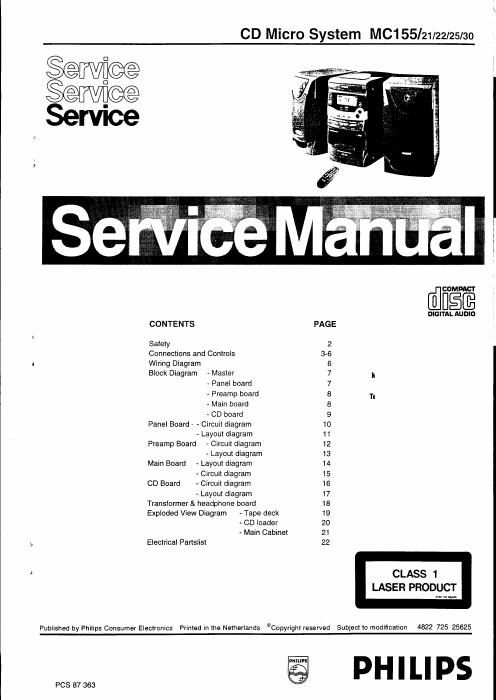 philips mc 155 service manual