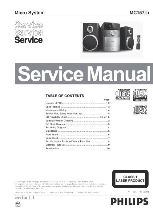 philips mc 157 service manual