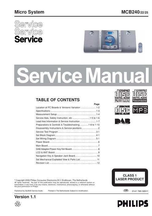 philips mcb 240 service manual