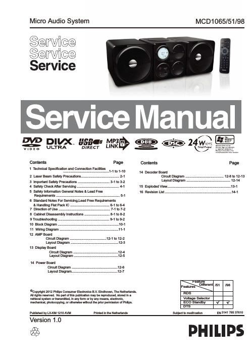 philips mcd 1065 service manual