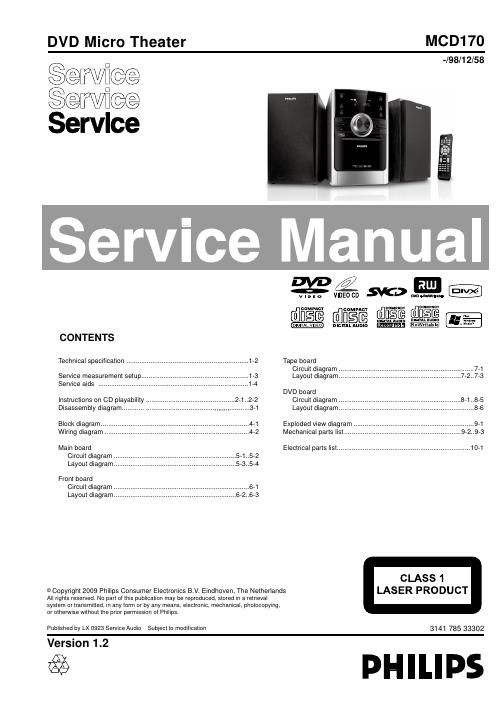 philips mcd 170 service manual