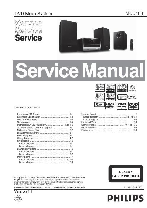 philips mcd 183 service manual