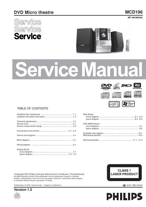 philips mcd 196 service manual