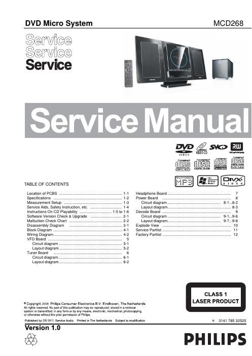 philips mcd 268 service manual