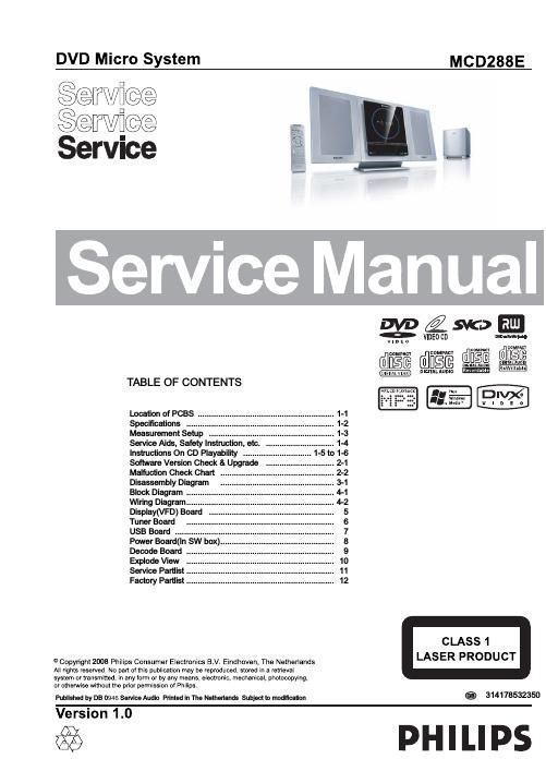 philips mcd 288 e service manual