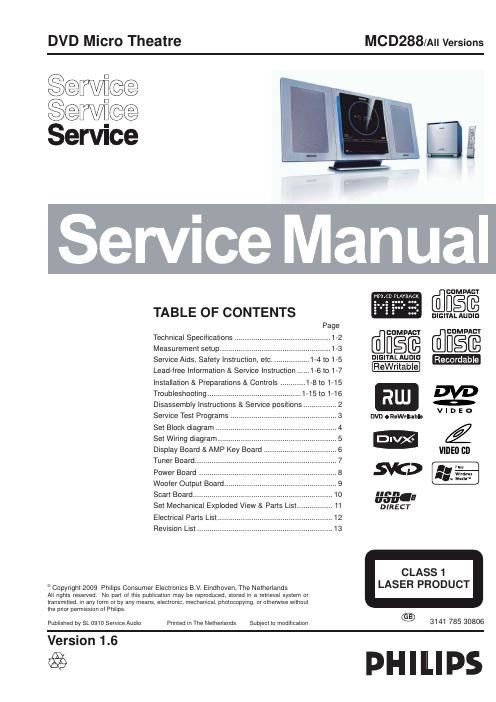philips mcd 288 service manual