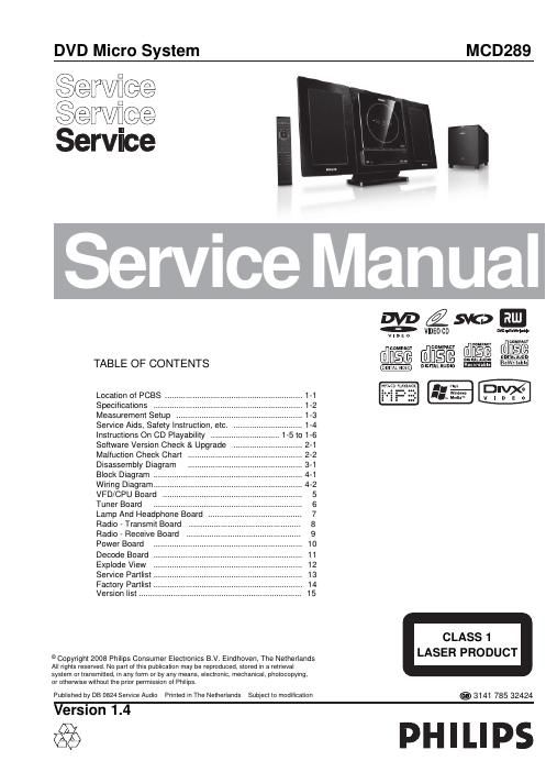 philips mcd 289 service manual