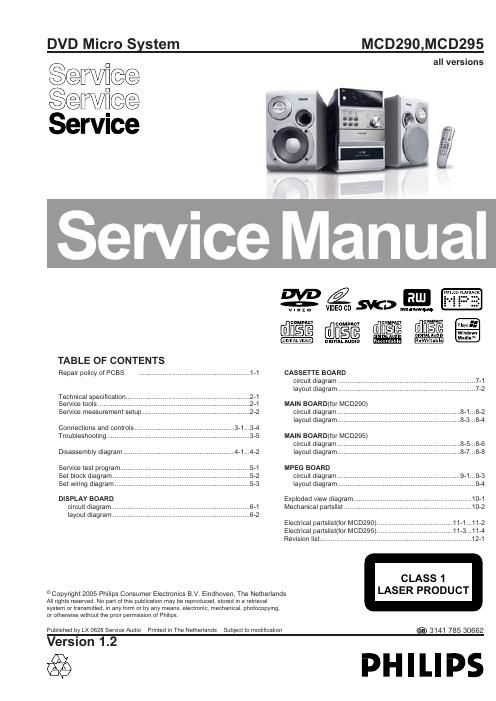 philips mcd 290 295 service manual