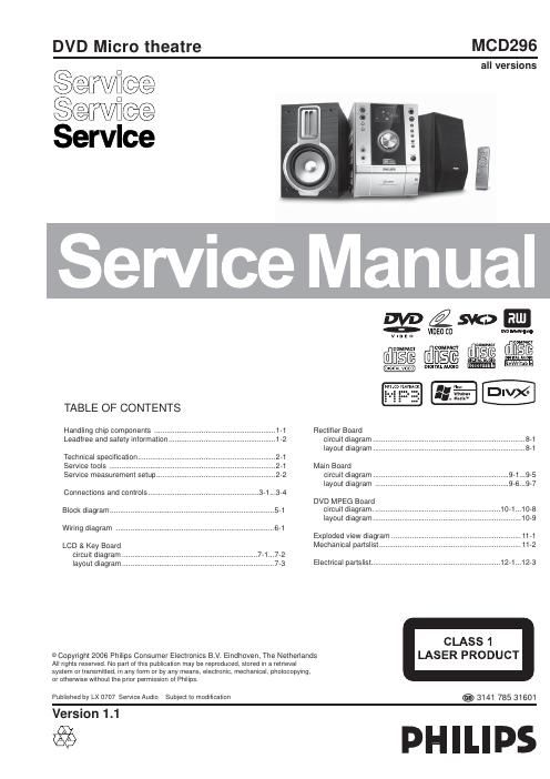 philips mcd 296 service manual