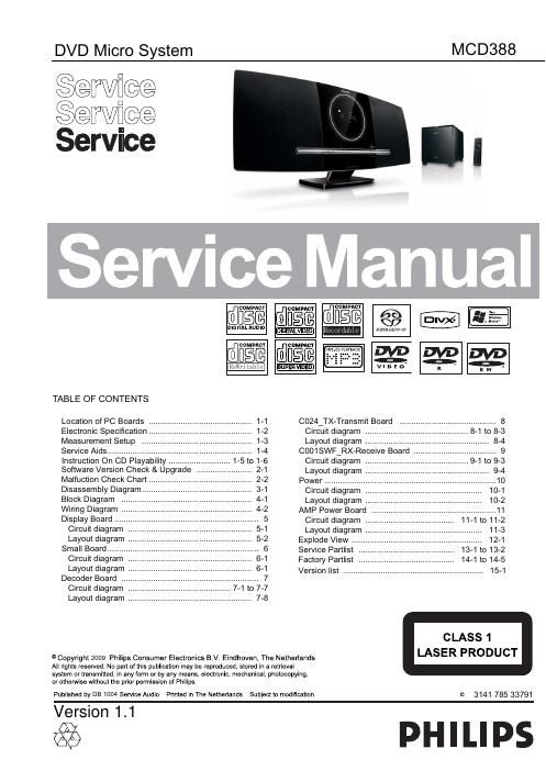 philips mcd 388 service manual
