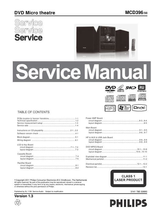 philips mcd 396 service manual