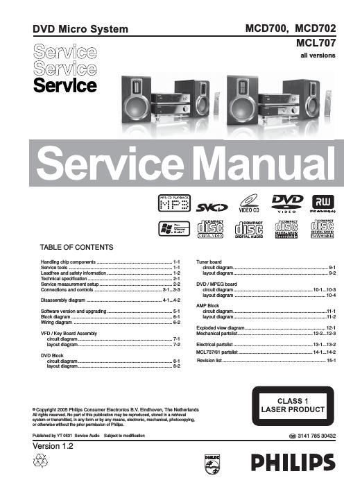 philips mcd 700 702 707 service manual