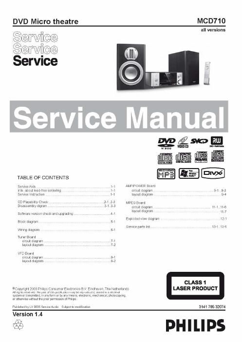philips mcd 710 service manual