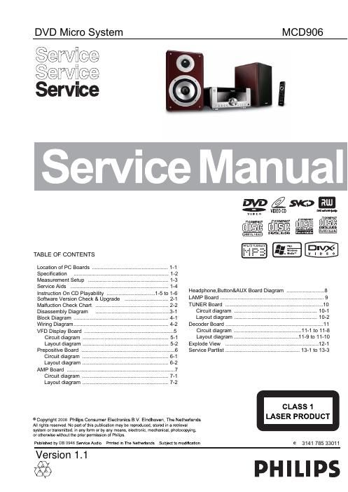philips mcd 906 service manual