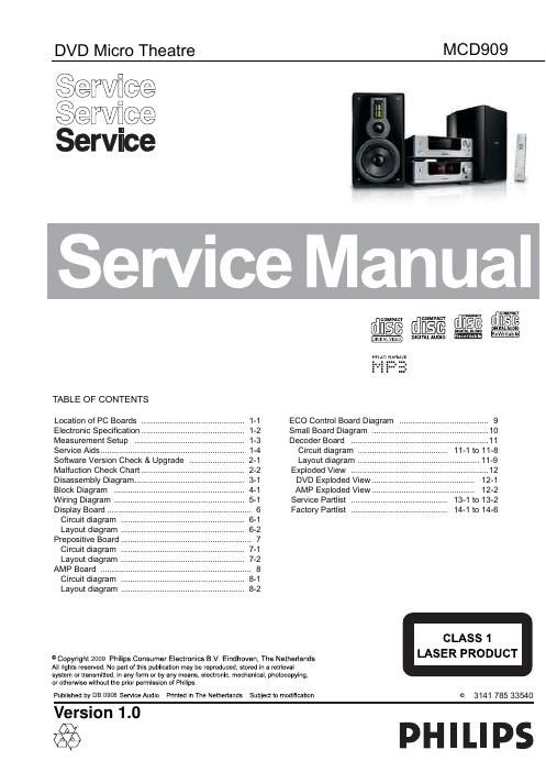 philips mcd 909 service manual